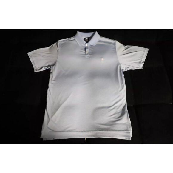 Footjoy Golf Polo Shirt Mens M Blue Casual Outdoor Light Wash Embroidery Cotton - Picture 1 of 10